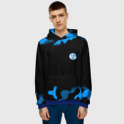Толстовка-худи мужская Schalke 04 fc camo, цвет: 3D-синий — фото 2