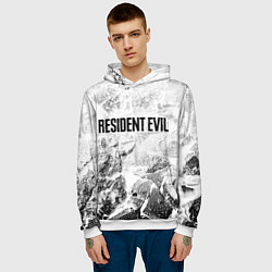 Толстовка-худи мужская Resident Evil white graphite, цвет: 3D-белый — фото 2