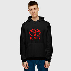 Толстовка-худи мужская Toyota red logo, цвет: 3D-черный — фото 2