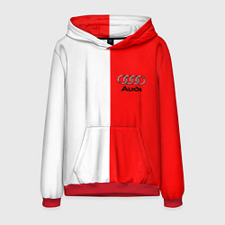 Толстовка-худи мужская AUDI logo полосы, цвет: 3D-красный