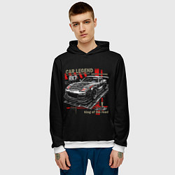 Толстовка-худи мужская Rx7 korch drift, цвет: 3D-белый — фото 2
