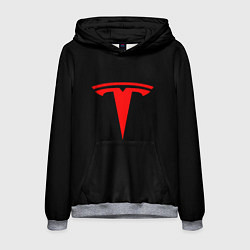 Мужская толстовка Tesla red logo