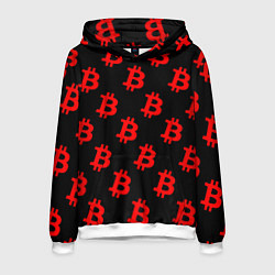 Мужская толстовка Bitcoin red logo money