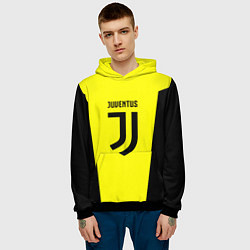 Толстовка-худи мужская Juventus sport geometry yellow, цвет: 3D-черный — фото 2