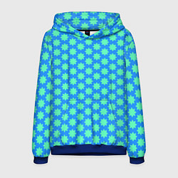 Толстовка-худи мужская Паттерн голубые звездочки, цвет: 3D-синий