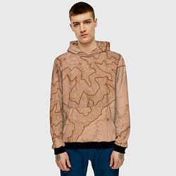 Толстовка-худи мужская Старая карта неизвестного мира, цвет: 3D-черный — фото 2