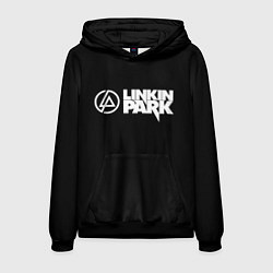 Толстовка-худи мужская Linkin park logo rock music, цвет: 3D-черный