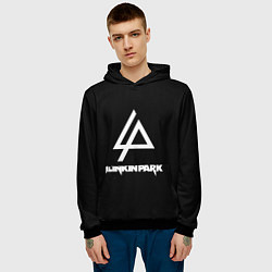 Толстовка-худи мужская Linkin park logo brend music, цвет: 3D-черный — фото 2