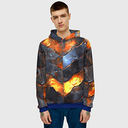 Толстовка-худи мужская Горящая чешуя, цвет: 3D-синий — фото 2
