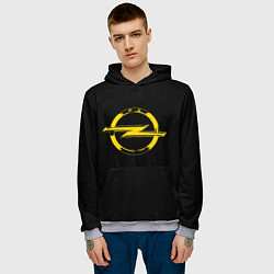 Толстовка-худи мужская Opel yellow, цвет: 3D-меланж — фото 2