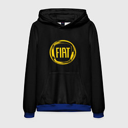 Толстовка-худи мужская FIAT logo yelow, цвет: 3D-синий