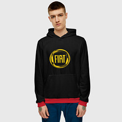 Толстовка-худи мужская FIAT logo yelow, цвет: 3D-красный — фото 2