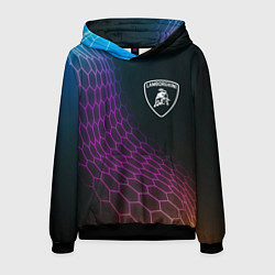 Мужская толстовка Lamborghini neon hexagon