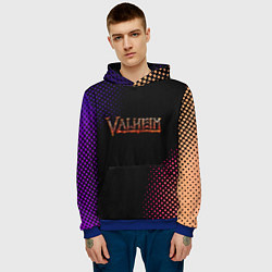 Толстовка-худи мужская Valheim logo pattern, цвет: 3D-синий — фото 2