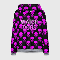 Толстовка-худи мужская Watch dogs neon skull, цвет: 3D-меланж