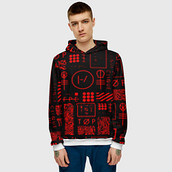 Толстовка-худи мужская Twenty one pilots pattern rock, цвет: 3D-белый — фото 2