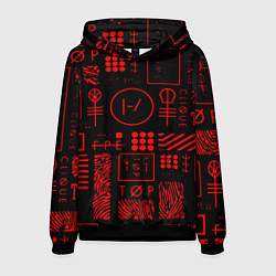 Толстовка-худи мужская Twenty one pilots pattern rock, цвет: 3D-черный