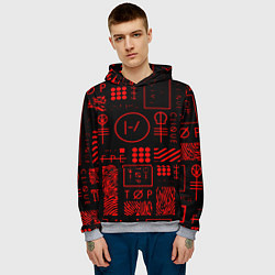 Толстовка-худи мужская Twenty one pilots pattern rock, цвет: 3D-меланж — фото 2