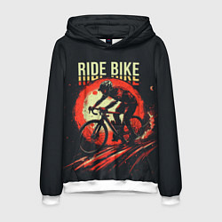 Толстовка-худи мужская Ride bike, цвет: 3D-белый