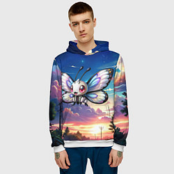 Толстовка-худи мужская Pokemon butterfree, цвет: 3D-белый — фото 2