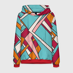 Толстовка-худи мужская Простая геометрия, цвет: 3D-красный