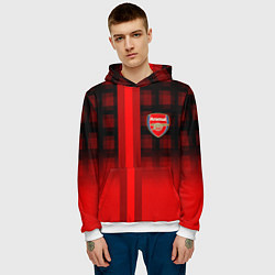 Толстовка-худи мужская Arsenal fc sport geometry steel, цвет: 3D-белый — фото 2