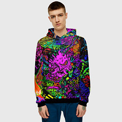 Толстовка-худи мужская Samurai optical sreel logo, цвет: 3D-черный — фото 2