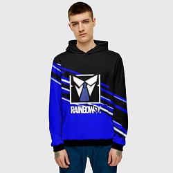 Толстовка-худи мужская Rainbow six geometry steel, цвет: 3D-черный — фото 2
