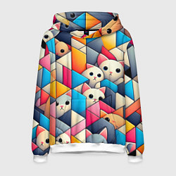 Мужская толстовка Geometric pattern with kittens - ai art