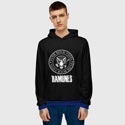 Толстовка-худи мужская Ramones rock logo, цвет: 3D-синий — фото 2