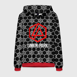 Толстовка-худи мужская Linkin park logo pattern, цвет: 3D-красный