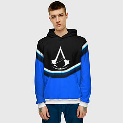 Толстовка-худи мужская Assassins Creed logo abstergo, цвет: 3D-белый — фото 2