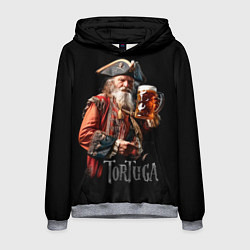 Толстовка-худи мужская Старый пират с кружкой пива, цвет: 3D-меланж