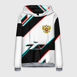 Мужская толстовка Россия спортивная геометрия глитч