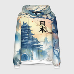 Мужская толстовка Japanese landscape - watercolor