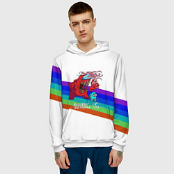 Толстовка-худи мужская Among us colors line монстр, цвет: 3D-белый — фото 2