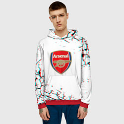Толстовка-худи мужская Arsenal fc текстура, цвет: 3D-красный — фото 2