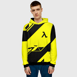 Толстовка-худи мужская Half life geometry, цвет: 3D-черный — фото 2