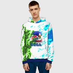 Толстовка-худи мужская Sonic sega game, цвет: 3D-синий — фото 2