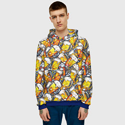 Толстовка-худи мужская Граффити пиво пенное, цвет: 3D-синий — фото 2