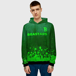 Толстовка-худи мужская Beastars - green gradient посередине, цвет: 3D-черный — фото 2
