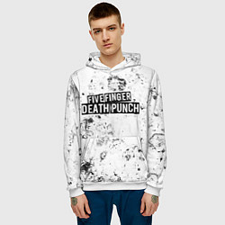 Толстовка-худи мужская Five Finger Death Punch dirty ice, цвет: 3D-белый — фото 2