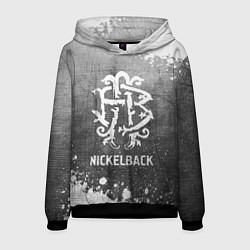 Толстовка-худи мужская Nickelback - grey gradient, цвет: 3D-черный