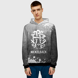 Толстовка-худи мужская Nickelback - grey gradient, цвет: 3D-черный — фото 2