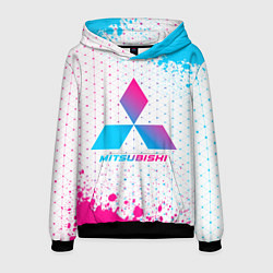 Толстовка-худи мужская Mitsubishi neon gradient style, цвет: 3D-черный