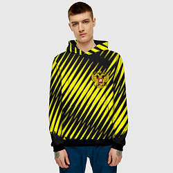 Толстовка-худи мужская Герб РФ абстракция, цвет: 3D-черный — фото 2