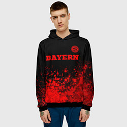 Толстовка-худи мужская Bayern - red gradient посередине, цвет: 3D-черный — фото 2