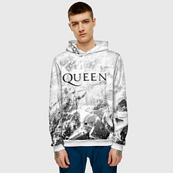 Толстовка-худи мужская Queen white graphite, цвет: 3D-белый — фото 2