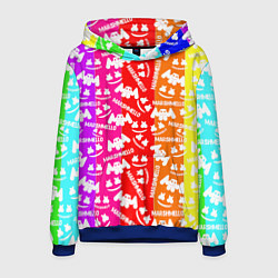 Толстовка-худи мужская Marshmello rainbow, цвет: 3D-синий