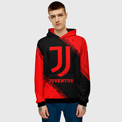 Толстовка-худи мужская Juventus - red gradient, цвет: 3D-черный — фото 2